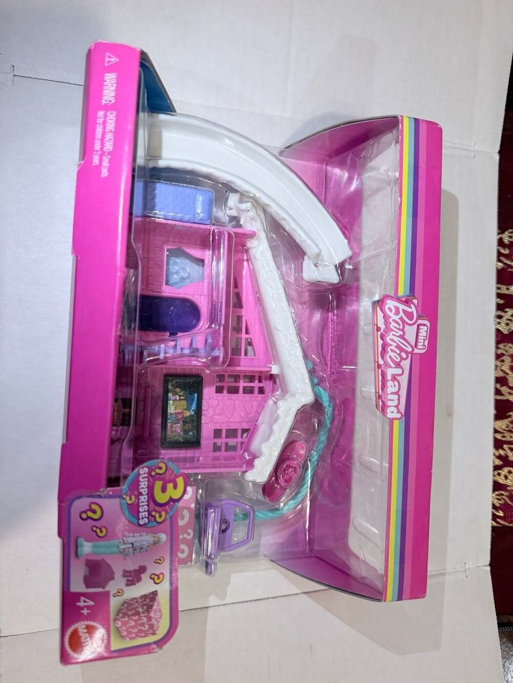 Mattel Mini Barbie Land Winter Ski Chalet Playset New